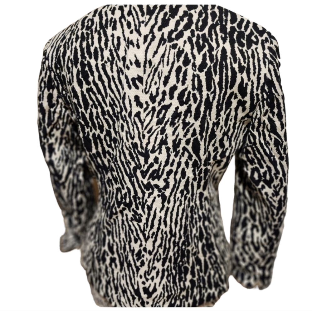 Talbots Zebra Animal Print Blazer Size 8P - Picture 2 of 4